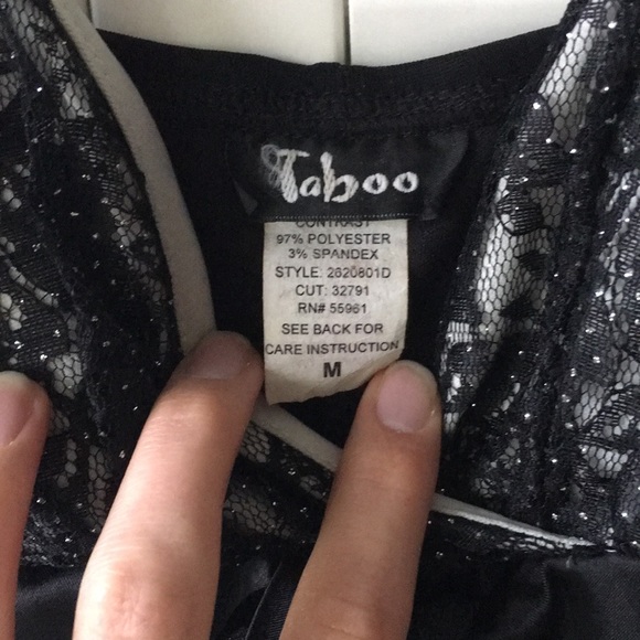 Black dress with floral top and ribbon to tie into bow - Picture 2 of 3